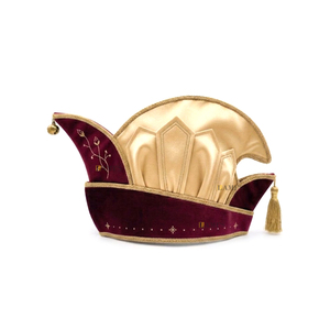 Casquette de carnaval formelle en velours brodé avec bordure argentée et pompon pour fête, casquette de prince personnalisée pour festival et carnaval - Product Image 2