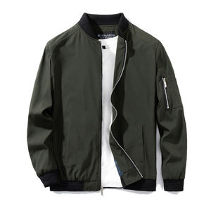 OEM Men's Classic Zip Up Bomber Jacket Casual Ribbed Trim Lightweight Coat Men's Modern Flight Jacket Premium Casual Bomber - Product Image 4
