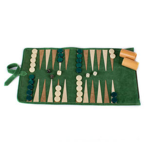 Customized Colorful PU Leather Eco-Friendly Durable <b>Backgammon</b> Board Classic Roll-Up Indoor Outdoor Leisure Entertainment Game - Product Image 1