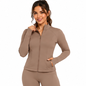 Custom Women 3 Piece Yoga Set Wholesale Fitness Gym Workout <b>Leggings</b> <b>Crop</b> Top Jacket Quick Dry Breathable Stretch Activewear - Product Image 5