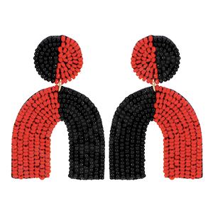 Pendientes colgantes de cuentas de semillas de notas musicales ligeras hechas a mano, cuentas de cristal artísticas para niñas y músicos, Pendientes colgantes de moda - Product Image 2