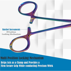 กรรไกรตัดผ้าพันแผล 5.5 นิ้ว กรรไกรตัดไหมเย็บ 4.5 นิ้ว และคีมหนีบหลอดเลือด 5.5 นิ้ว ชุดเครื่องมือผ่าตัดแบบตรง - Product Image 5