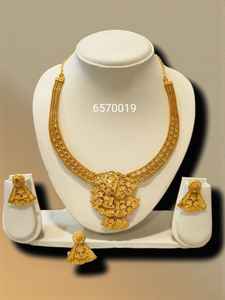 Ensemble de bijoux de mariage AWAIS HOUSE pour femmes africaines, collier et bracelet en or plaqué 6 grammes, style hip-hop, avec diamants infinis - Product Image 3