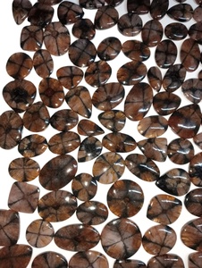 Cuarzo chiastolita natural, cabujón de piedra preciosa suelta, de alta calidad, con base plana, para colgantes de joyería de plata. - Product Image 3