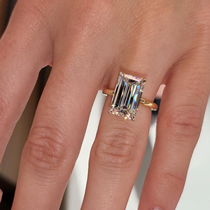 Emerald Cut Lab-Grown <b>Diamond</b> Engagement Wedding <b>Ring</b> 1 Carat Yellow Gold 14k Luxury IGI Certified Party Gift Jewelry - Product Image 4