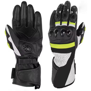 Gants de moto en cuir Sports World pour la course, à doigts entiers, coupe-vent, avec fermeture auto-agrippante, revêtement en polyuréthane, pour usage extérieur en hiver - Product Image 4