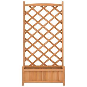 Solid Brown Fir Wood <b>Trellis</b> and <b>Planter</b> Elegant Fencing <b>Trellis</b> & Gates Product - Product Image 4
