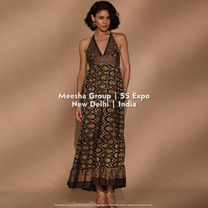 Vestido largo plisado de verano para mujer, estilo bohemio, con cuello halter, estampado floral, espalda descubierta y cintura imperio - Surtido - Product Image 6