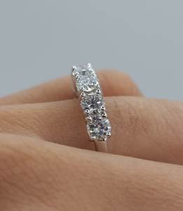 1.75 Carat 7 Stone Lab Grown <b>Diamond</b> Gold Band <b>Ring</b> for Women | Trendy Cut Wedding Anniversary Luxury Stackable <b>Diamond</b> Band - Product Image 5