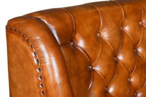 Duraster Premium Chesterfield Brown Leather Three Seater <b>Sofa</b> Classic Transitional Eco Friendly <b>Wood</b> <b>Frame</b> Furniture - Product Image 4