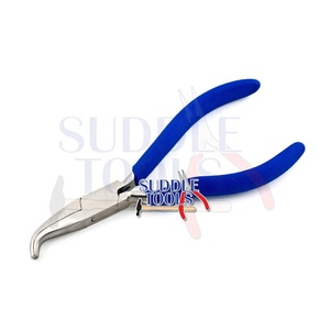 Ajuste de tracción de puntas, alicates de mandíbula de nariz curvada doblada, herramientas de fabricación de joyas de acero inoxidable ajustables - Product Image 1