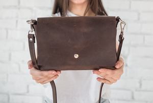 Sac à bandoulière en cuir avec bandoulière LCS-0022I fait main - Product Image 2