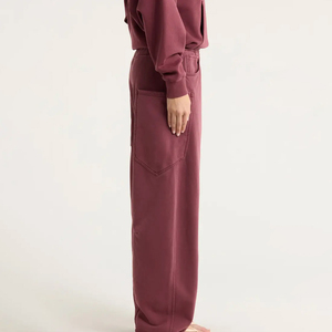 Pantalones Deportivos de Invierno para Mujer, Transpirables, Ecológicos, de Alta Calidad, Color Sólido, Cintura Elástica, 100% Algodón - Product Image 3