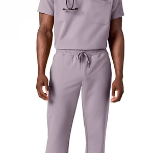 New Fashion Unisex <b>Doctor</b> Medical Scrub Suits Breathable Denim Canvas Custom Scrubs <b>Sets</b> - Product Image 5