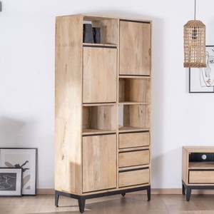 Vandana Royal Comfort designer <b>bookcase</b> in mango wood with <b>black</b> trim - Product Image 5