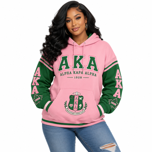 Sweat-shirt à capuche zippé rose et vert pour homme, à manches raglan, avec imprimé lettres grecques sur le devant, éco-responsable, style hip-hop, pour l'automne, avec poche - Product Image 4