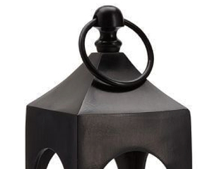 Lanterne décorative en métal et verre, finition noir mat, support de bougie, fabrication artisanale, personnalisable, vente en gros - Product Image 6