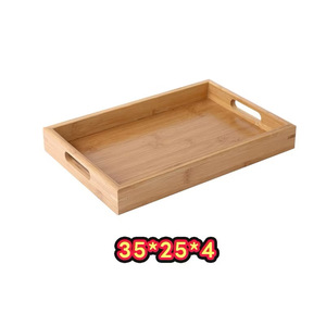 Bandeja de Almacenamiento Clásica de Bambú, Rectangular, 25x14x4cm, Organizador de Cocina de un Solo Nivel, Caja Organizadora - Product Image 3