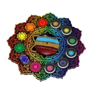Quemador de incienso de madera, Seven Chacra con Chakra impreso - Product Image 4