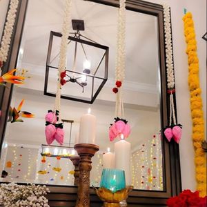 Nouvelles fleurs artificielles faites à la main, écologiques, pour décoration de mariage, guirlande suspendue, boutons de lotus Mogra pour usage intérieur/extérieur - Product Image 5