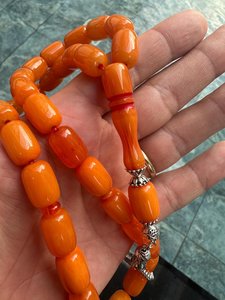 Tasbih de Resina Hecho a Mano, Ecológico y Duradero, con Cuentas Lisas y Pulimentadas, Perlas Principales, Tasbih Islámico - Product Image 3