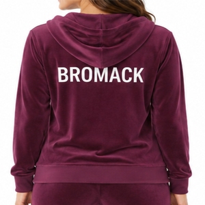 Conjunto Deportivo Antibacterial para Mujer, Invierno, Color Sólido, Sudadera con Capucha de Felpa Personalizada, Pantalones Jogger, Dos Piezas Casuales, Fabricante OEM - Product Image 5