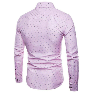 Chemises habillées décontractées pour hommes à manches longues, coupe classique, en polyester/coton, avec boutons, anti-plis, en tissu satiné, service OEM, collection Printemps - Product Image 5