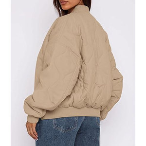 <b>Womens</b> Custom Woven Bomber <b>Jackets</b> Winter Outerwear Puffer Coat with Pockets Warm Fashionable <b>Flight</b> Wear for Cold Weather - Product Image 2
