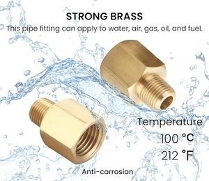Raccord hexagonal en laiton avec filetage NPT mâle pour alimentation en eau basse pression (AOL012) - Product Image 5