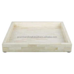 Plateau d'incrustation d'os en bois naturel fabriqué à la main assiette de service personnalisée de haute qualité pour les restaurants à la maison hôtels directement-classique - Product Image 2