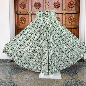 Pantalones Palazzo de Algodón Estampado Bohemio de Pierna Ancha para Mujer con Estampado de Hojas de Cebra Verde y Blanco, Cintura Alta Fruncida, ODM - Product Image 1