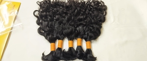 Extensiones de Cabello Humano Indio Rizado Natural Negro Sedoso para Trenzas, Doble Capa, Cabello Virgen Indio a Granel - Product Image 6