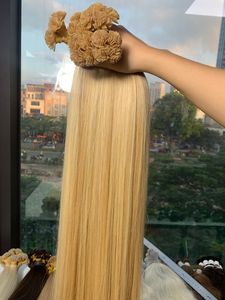 Top Selling Bulk Hair Extensions 100% Vietnamese Virgin Hair 20 Inches Dark Color 100g Super Double Drawn Strong Silky <b>Bleached</b> - Product Image 4