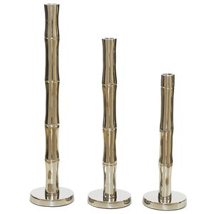Vintage Bronze Textured <b>Candlestick</b> Set Rustic Wedding Centerpiece Tall Tapered Metal Pillar <b>Holders</b> - Product Image 6