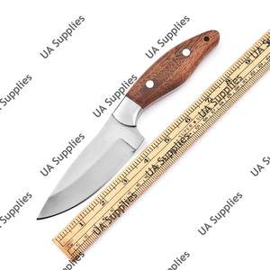 Couteau Skinner EDC de camping en plein air sur mesure en acier inoxydable à pointe tombante, manche en bois de rose, tranchant comme un rasoir, qualité industrielle, avec étui, faibles MOQ - Product Image 3