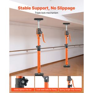 Confezione da 2 Aste di Supporto Telescopiche in Acciaio da 18,9 e 29,5 Pollici, Sistema di Sollevamento Regolabile a 3° Braccio, Capacità 220 Libbre, per Costruzione e Montaggio Mobili - Product Image 3