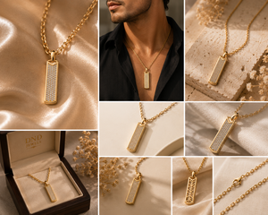 Pendentif barre en diamant, bijoux minimalistes sertis de diamants pavés - Product Image 2