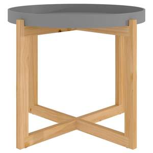 Mesa de centro pequeña gris de madera de ingeniería con madera de pino maciza, elegante y duradera - Product Image 2