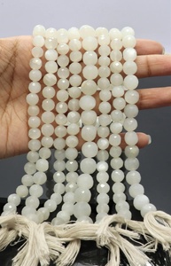 Perles de pierre de lune blanche naturelle facettées 7-8mm, perles de pierres précieuses en vrac pour la fabrication de bijoux, vente en gros, Lakshya Enterprises, tiers - Product Image 6