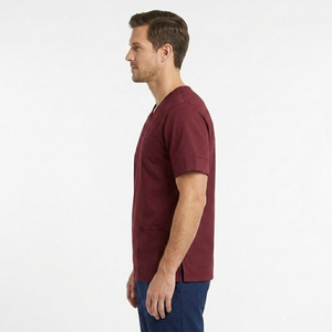 Haut de blouse médicale à col en V et manches courtes pour hôpital – Tunique professionnelle pour infirmières - Product Image 4