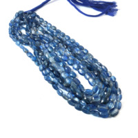 Perles ovales facettées en cyanite bleue naturelle de 5x7mm à 9x12mm, perles de pierre précieuse cyanite, brin de 16 pouces, fournisseur en gros pour la fabrication de bijoux
