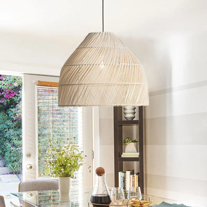 โคมไฟหวายสานแบบแขวน ทำมือจากวัสดุธรรมชาติ สำหรับตกแต่งห้องนั่งเล่น ห้องครัว คาเฟ่ รับผลิตแบบ OEM ODM - Product Image 5