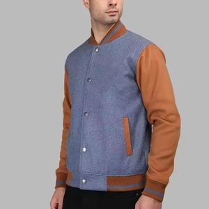 OEM ODM Custom Varsity Jacket Manufacturer Premium Leather Sleeve Chenille Embroidery Letterman Jacket Private Label Brand - Product Image 3
