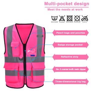 High Visibility Safety Vest Reflective Stripe For Site Inspection Building Construction Road Work Maintenance Uniform Protective - Product Image 4