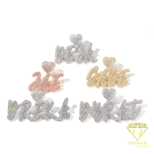 Luxury Iced Out Custom <b>Name</b> Pendant Necklace Sweetheart Heart Design Rhinestone Personalized Hip Hop Jewelry Fashion Cuban <b>Chain</b> - Product Image 5