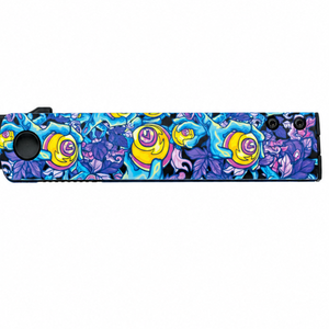Couteaux à lame fixe noirs avec manche à motif floral bleu, violet et jaune et lame droite pointue pour le camping en plein air et les usages multiples - Product Image 4