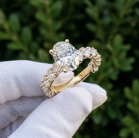 Brillanter 1,20 Karat Ovaler Schliff E VVS2 VS1 Labor-Gezüchteter Diamant-Verlobungsring IGI-Zertifiziert Vergoldet 10K/14K/18K Vintage Damenring