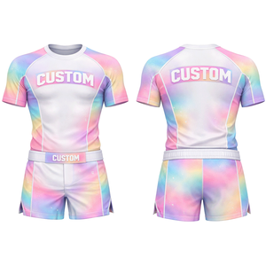 Camiseta de Compresión de Alta Calidad para Hombre, Conjunto de Camiseta y Pantalones Cortos de Compresión para BJJ MMA, Personalizada con Estampado, Manga Larga para Mujer - Product Image 1