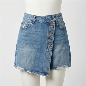 Shorts de Mezclilla para Mujer, Cintura Alta, Transpirables, que Absorben la Humedad, con Bolsillos, de Alta Calidad, Moda Veraniega, Ropa Urbana - Product Image 1