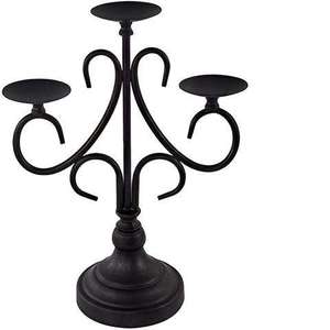 Candelabro de hierro negro de 3 brazos, muy solicitado, para iluminación decorativa, de tamaño pequeño. - Product Image 1